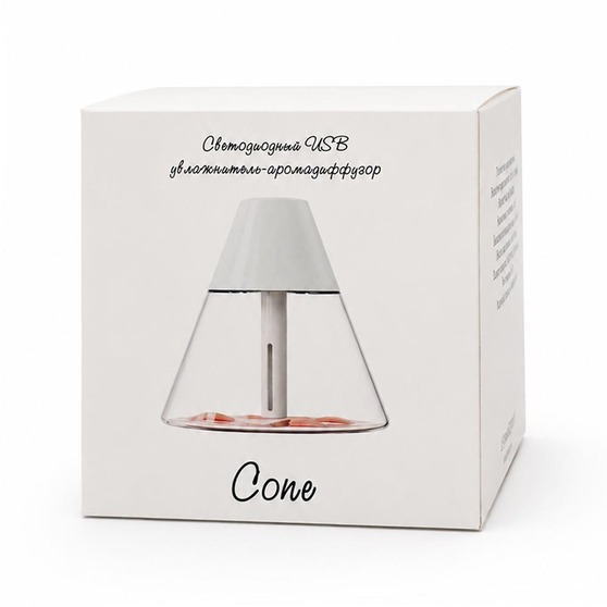 Светодиодный USB увлажнитель-аромадиффузор Cone, белый-1