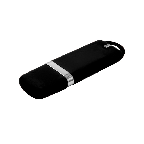 Флешка Shape с покрытием Софт Тач в футляре, черная-1