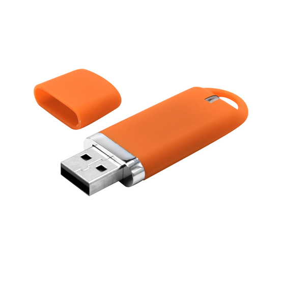 Флешка Shape с покрытием Софт Тач 16 GB, оранжевая-1