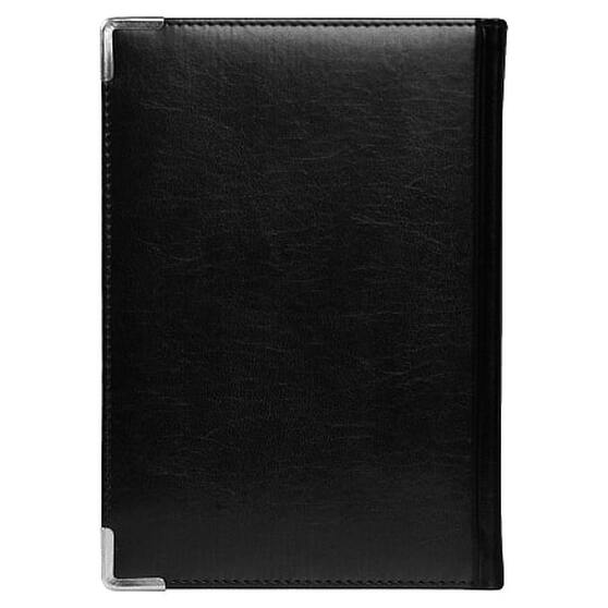 Ежедневник полудатированный Classic Pristine Silver А5, черный с серебром, с металлическими уголками, в твердой обложке с поролоном-2