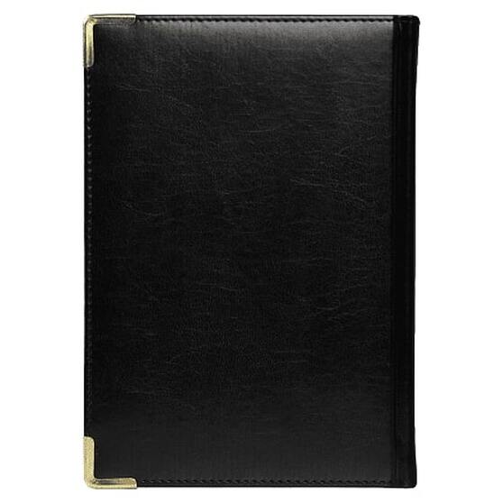 Ежедневник полудатированный Classic Pristine Gold А5, черный с золотом, с металлическими уголками, в твердой обложке с поролоном-2