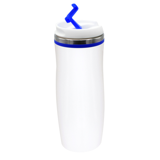 Термокружка Latte, бело-синий-1