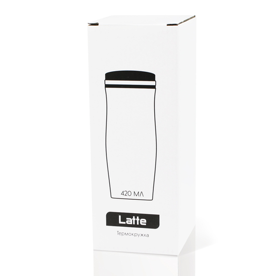 Термокружка Latte, бело-желтый-3