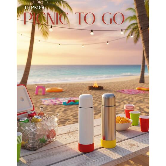 Термос Picnic Bright To Go, белый/красный-1