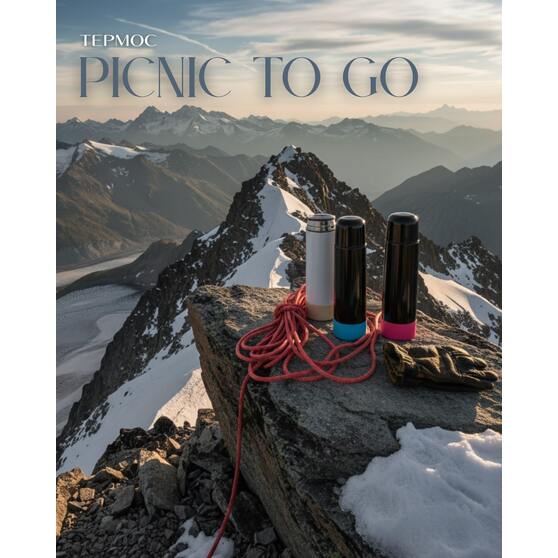 Термос Picnic Bright To Go, чёрный/голубой-1