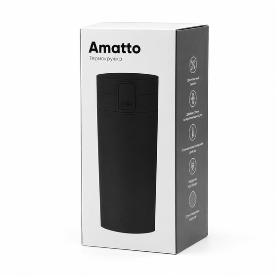Термокружка Amatto, чёрный.-5