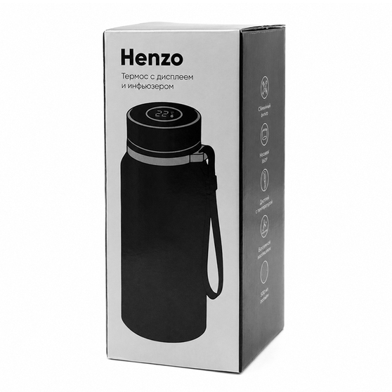 Термос Henzo с дисплеем и инфьюзером, черный.-8