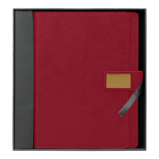Ежедневник в суперобложке Alfa Mocco Business Edition B5, полутвердый, бордовый с золотом-4