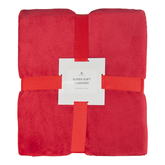 Плед флисовый SUPER SOFT COMFORT TRAVEL, красный-1