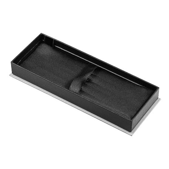 Футляр для одной или двух ручек Pencase Emotion Duo, бумажный, черный с серебристым элементом-2