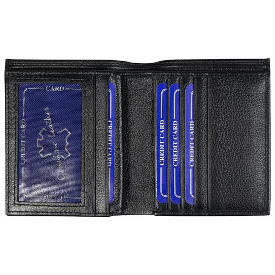 Кошелек с картхолдером Leather Plain, чёрный-1