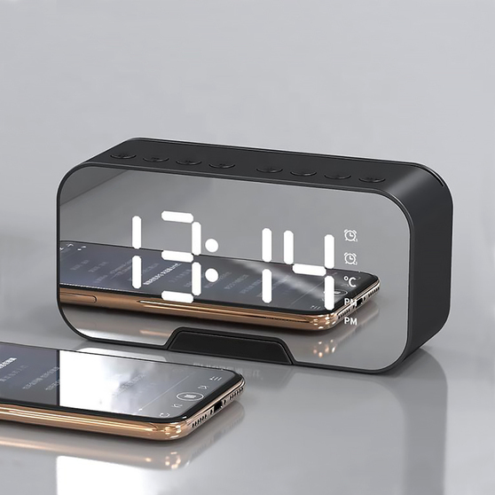 Часы-метеостанция Allora с Bluetooth колонкой функцией Hands free, черные-3