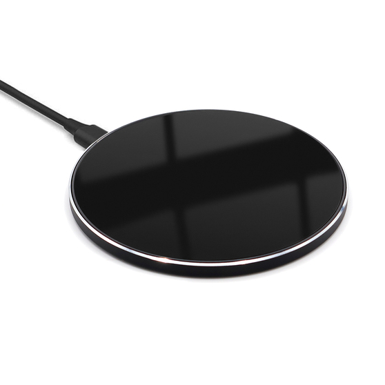 Беспроводное зарядное устройство Gravy с подсветкой и гравировкой 15W, черный-1