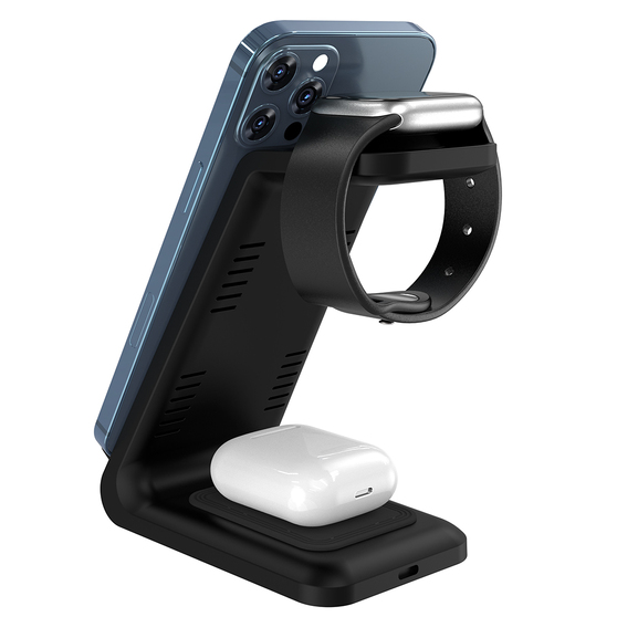 Беспроводное мультизарядное устройство Standy 15W, черный-1
