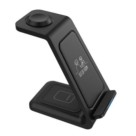 Беспроводное мультизарядное устройство Standy 15W, черный-3