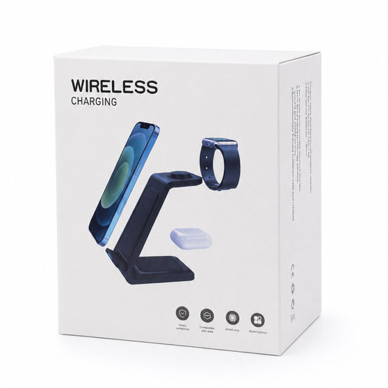 Беспроводное мультизарядное устройство Standy 15W, черный-4