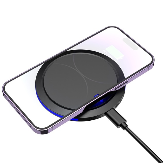 Беспроводное зарядное устройство Pebble 15W, черный-1