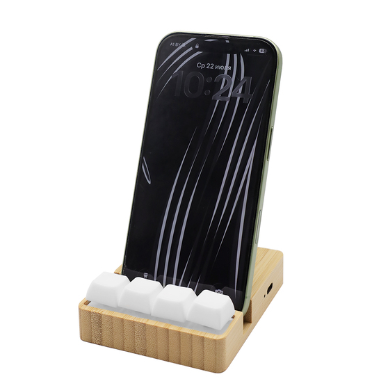 Беспроводное зарядное устройство ClickPad (10W) в виде подставки для телефона, с клавишами анти-стресс, белый-2