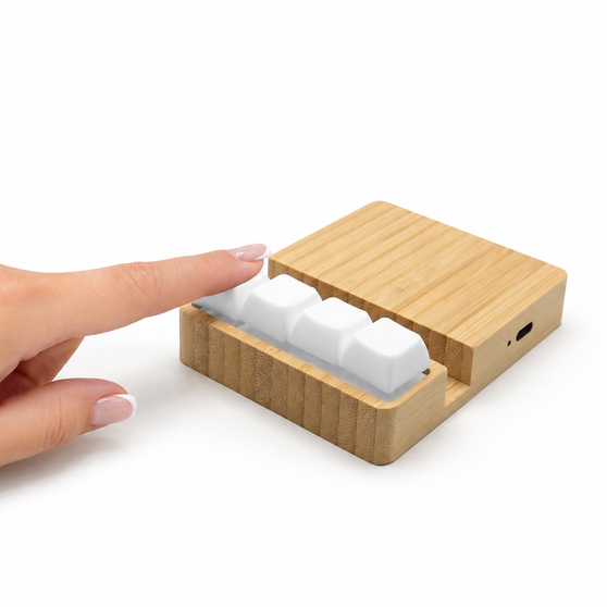 Беспроводное зарядное устройство ClickPad (10W) в виде подставки для телефона, с клавишами анти-стресс, белый-4