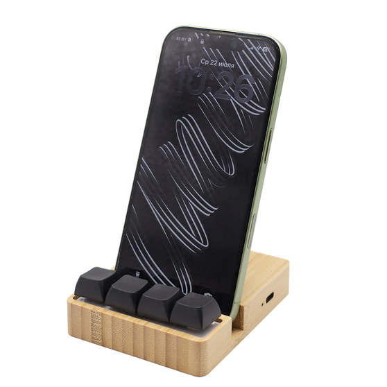 Беспроводное зарядное устройство ClickPad (10W) в виде подставки для телефона, с клавишами анти-стресс, черный-2