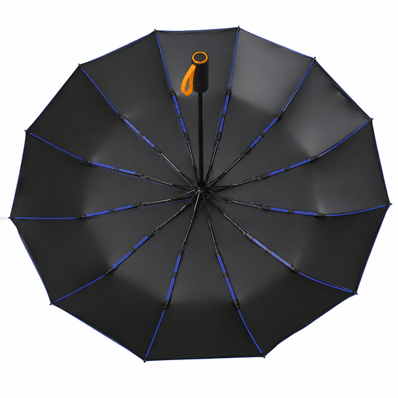 Кастомизированный автоматический складной зонт Altor, синий/оранжевый-4