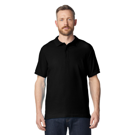 Футболка поло PREMIUM COTTON ADULT DOUBLE PIQUE, ЧЕРНЫЙ S-2