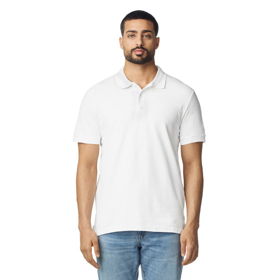 Футболка поло PREMIUM COTTON ADULT DOUBLE PIQUE, БЕЛЫЙ S-2