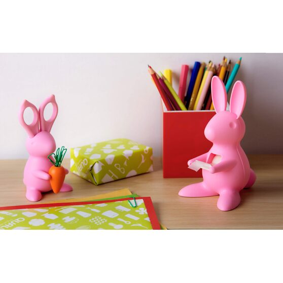 Ножницы и магнит со скрепками Bunny, розовые-2
