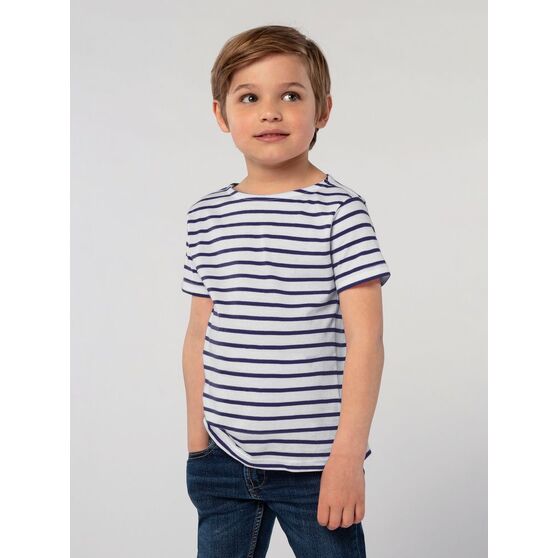 Футболка детская Miles Kids белая с темно-синим-2