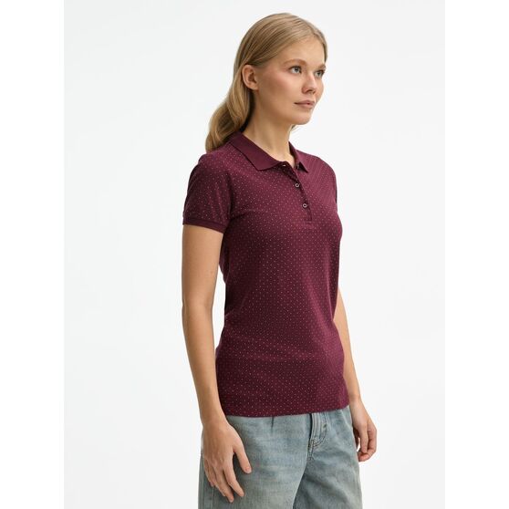 Рубашка поло женская Brandy Women, бордовая с белым-6