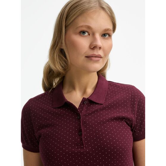 Рубашка поло женская Brandy Women, бордовая с белым-8