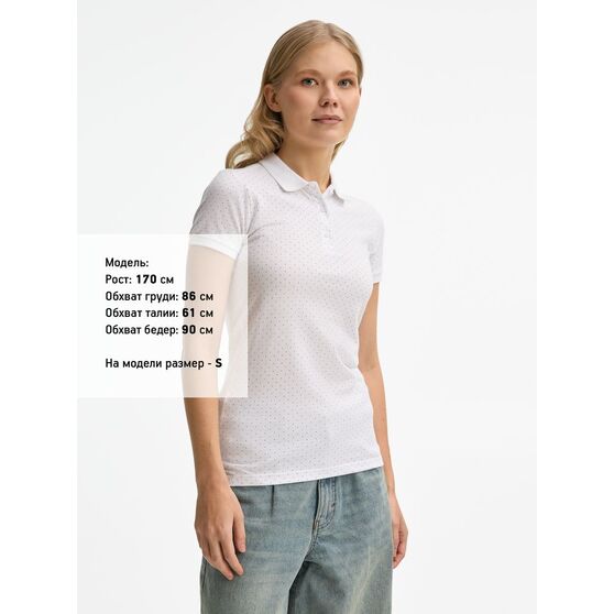 Рубашка поло женская Brandy Women, белая с темно-синим-4