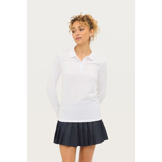 Рубашка поло женская с длинным рукавом Perfect LSL Women, черный меланж-8