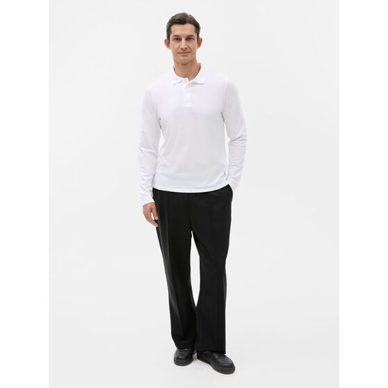 Рубашка поло мужская с длинным рукавом Perfect LSL Men, белая-8