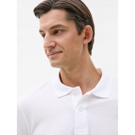 Рубашка поло мужская с длинным рукавом Perfect LSL Men, белая-6