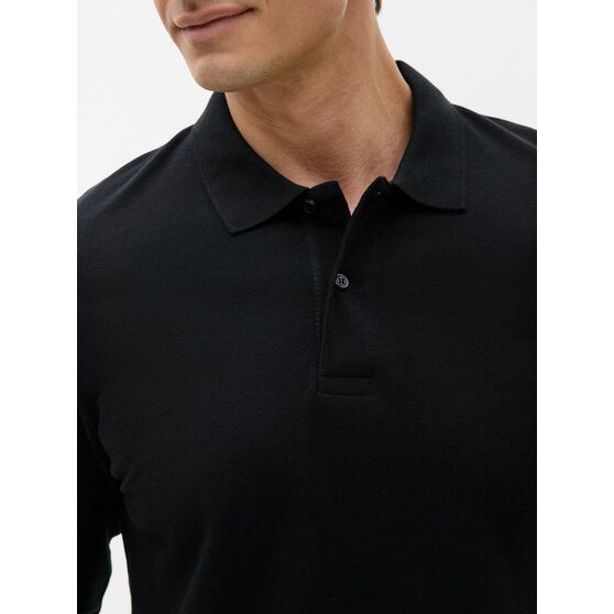 Рубашка поло мужская с длинным рукавом Perfect LSL Men, черная-7