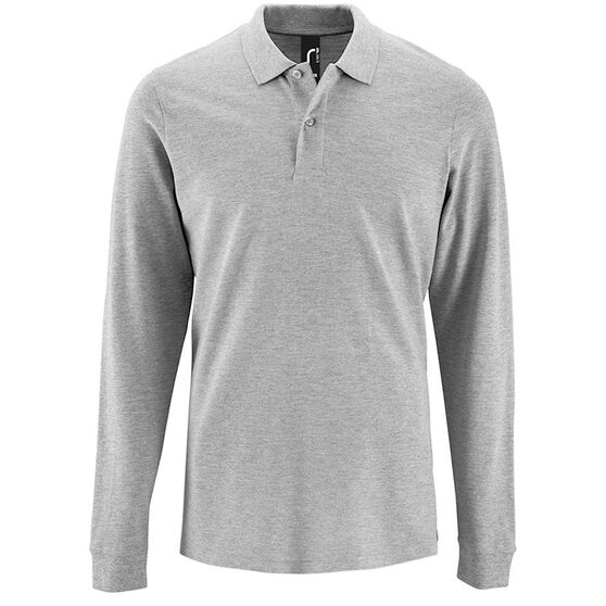 Рубашка поло мужская с длинным рукавом Perfect LSL Men, серый меланж-1