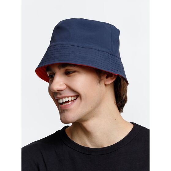 Панама Nylon двусторонняя, темно-синяя с красным-3