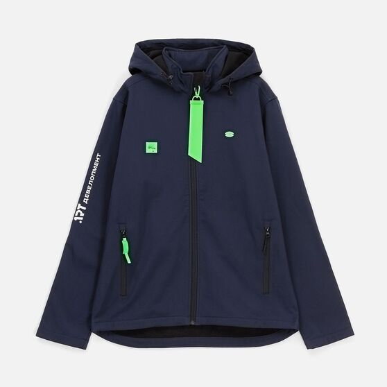 Куртка софтшелл с капюшоном мужская Race Men, темно-синяя-15