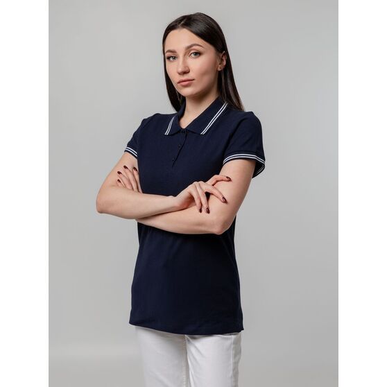 Рубашка поло женская Virma Stripes Lady, темно-синяя-9
