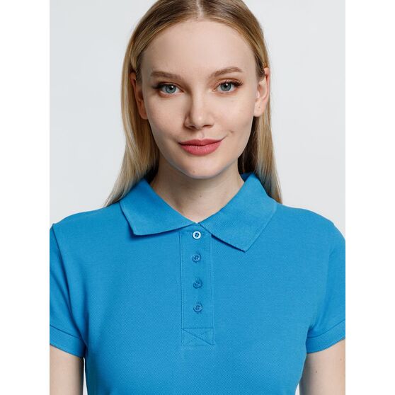Рубашка поло женская Virma Premium Lady, бирюзовая-9