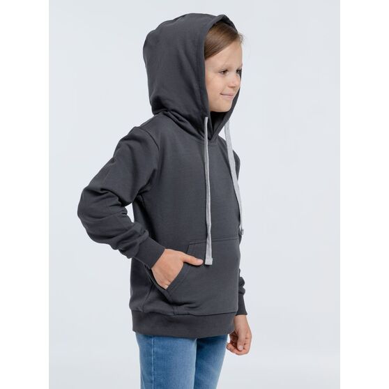 Толстовка с капюшоном детская Kirenga Kids, темно-серая (графит)-5
