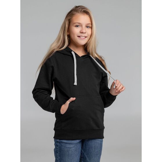 Толстовка с капюшоном детская Kirenga Kids, черная-6
