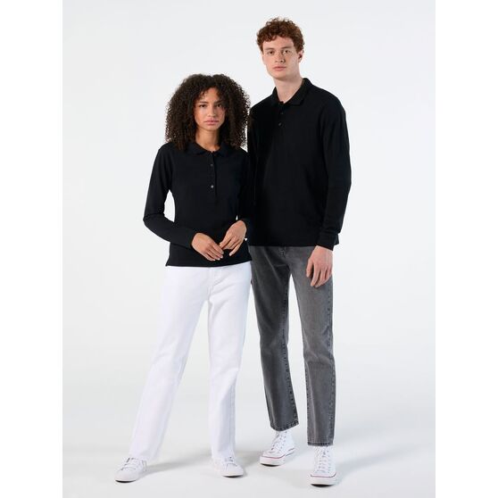 Рубашка поло мужская с длинным рукавом Winter II 210 темно-зеленая-6
