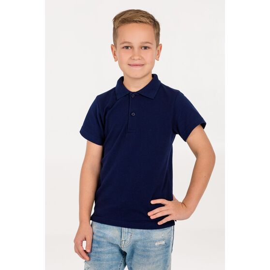 Рубашка поло детская Virma Kids, темно-синяя-4