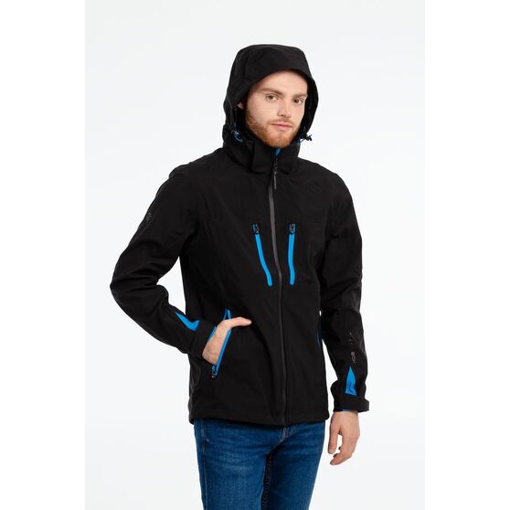 Куртка софтшелл мужская Patrol, черная с синим-8