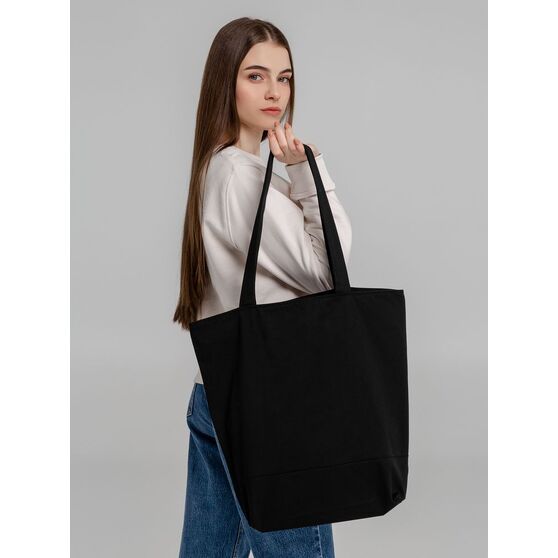 Сумка для покупок на молнии Shopaholic Zip, черная-7