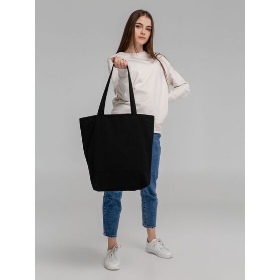 Сумка для покупок на молнии Shopaholic Zip, черная-9
