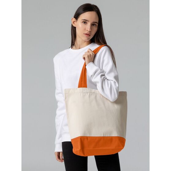 Холщовая сумка Shopaholic, оранжевая-5