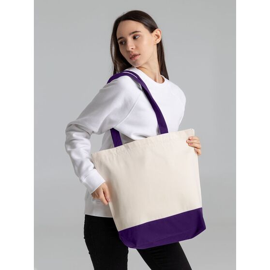 Холщовая сумка Shopaholic, фиолетовая-6